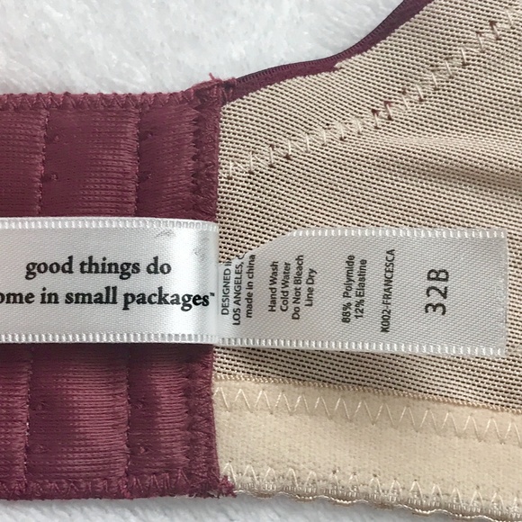 LittleBra Co Burgundy Pushup Francesca Bra 32B NWT - Picture 6 of 10